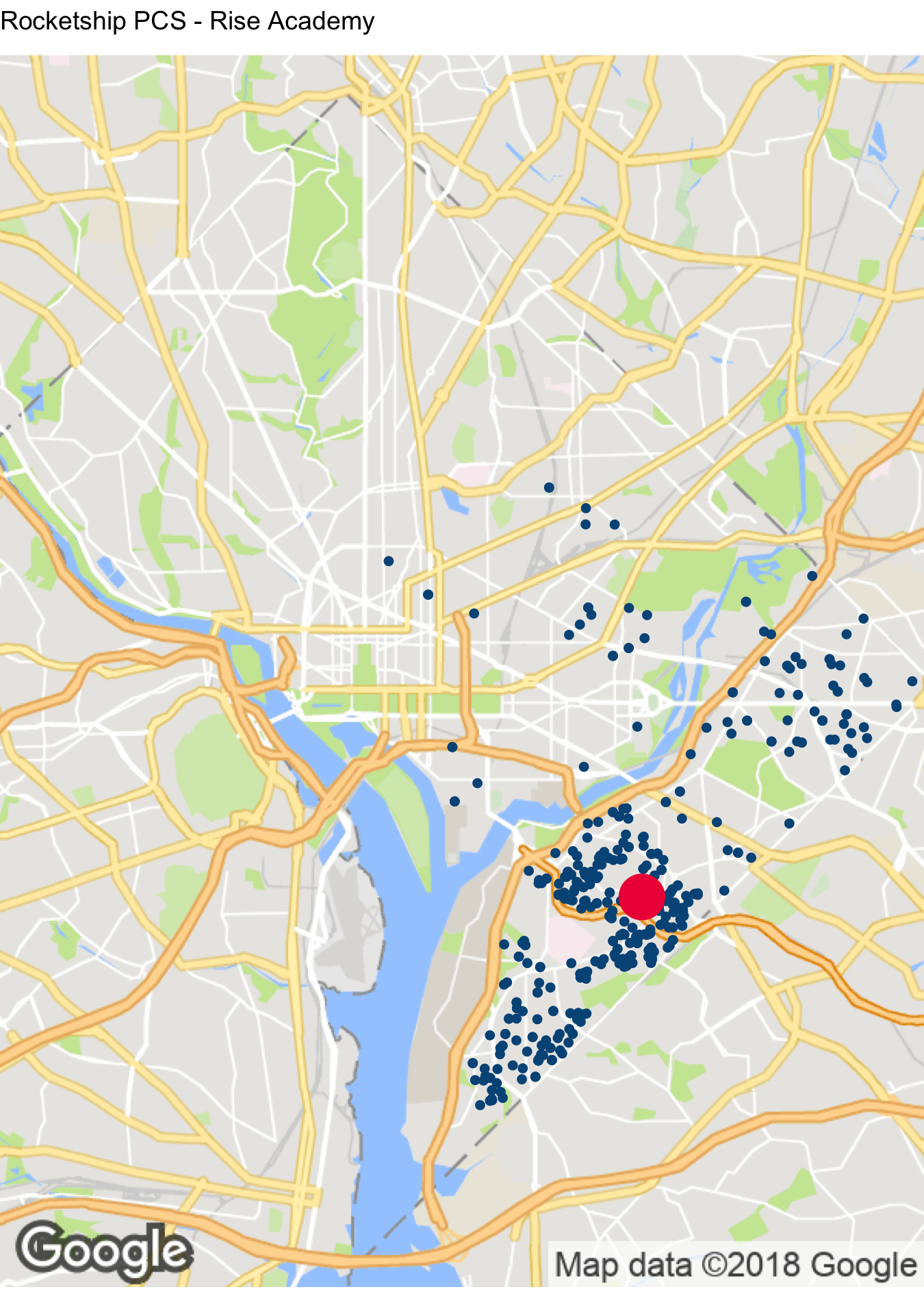 Rocketship Rise Academy PCS Student Location Map DC PCSB